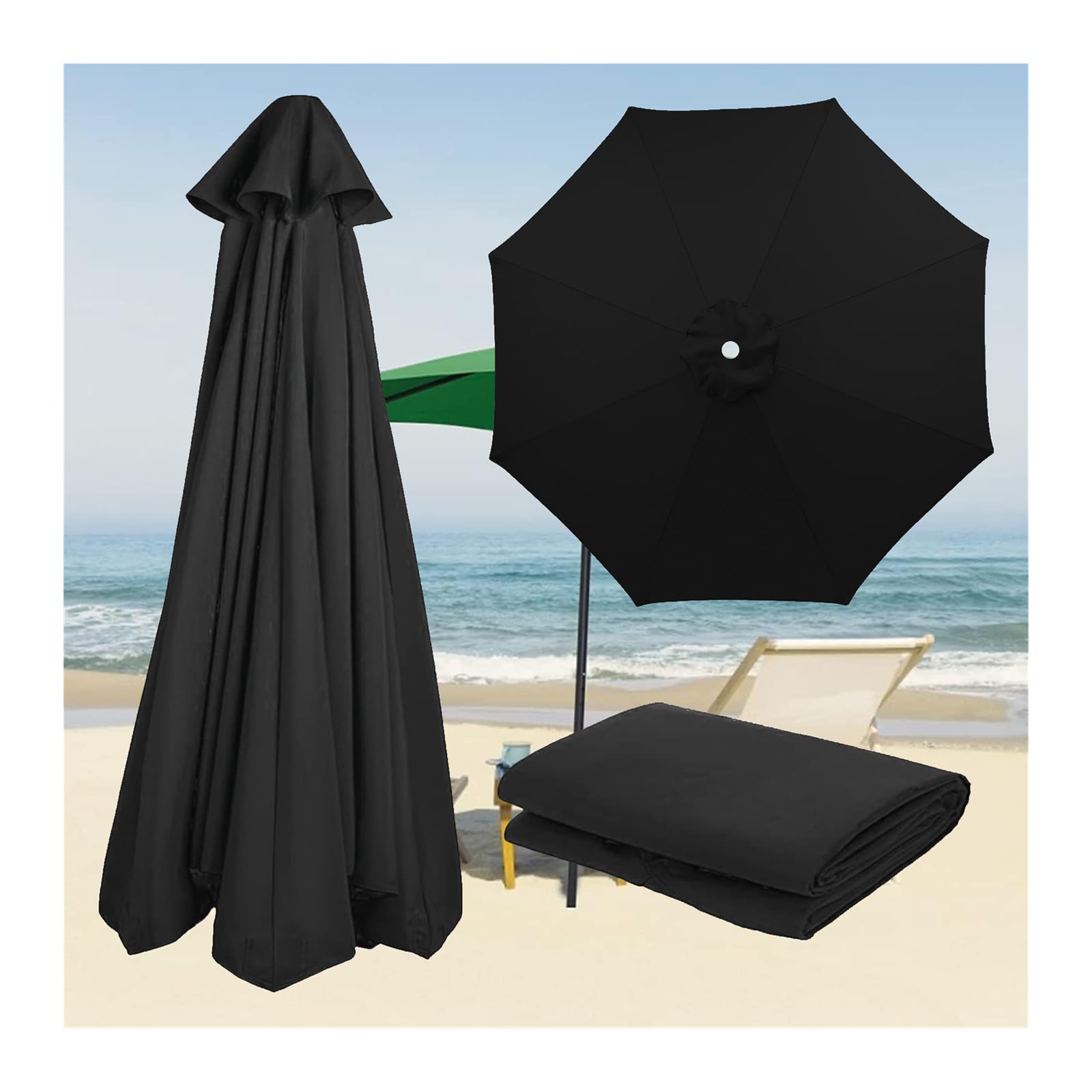 KDQRMVV 3.5m cantilever parasol canopy replacement 8 Ribs
