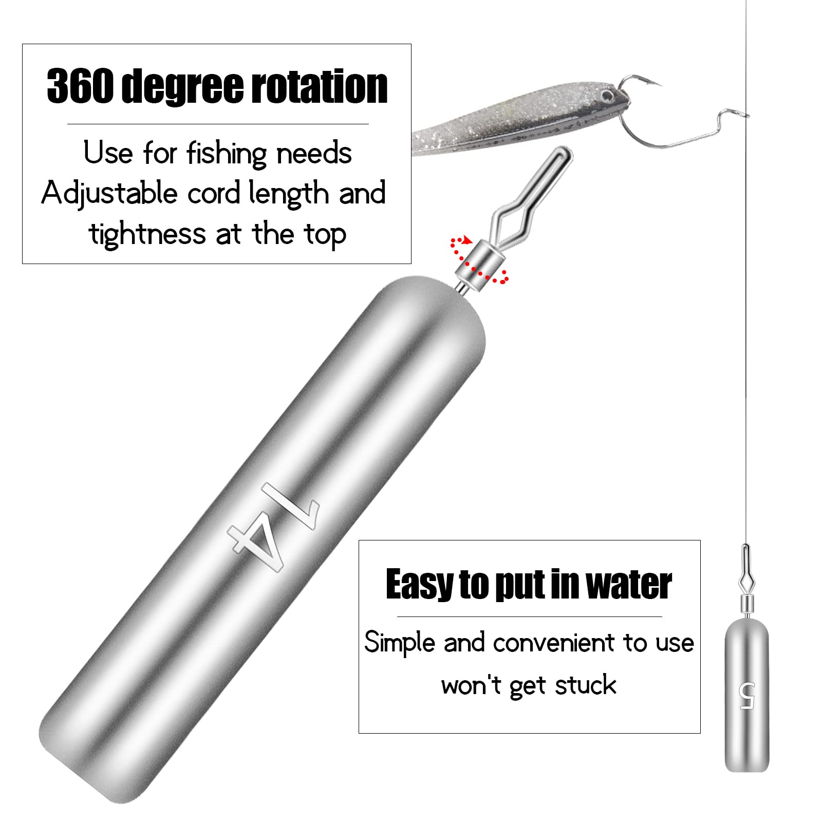 Dr.Fish Lot De 50 Poids De Pêche Au Plomb Avec émerillons Pour Pêche Au Bar En Eau Douce 14,7 G