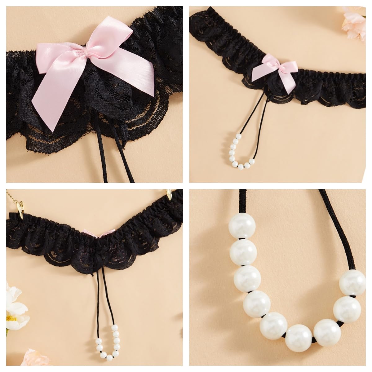 WBDWWTD Damen-Tangas in Übergröße, nahtlos, niedrige Leibhöhe, Netz-Trägerhöschen, Slips, Dessous mit Blumenmuster, Kontroll-Slips, Multipack, 4 ück, transparente Ausschnitte, G-Strings