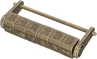 OSALADI Text Password Lock Combination Padlock Gift Box for Jewelry Cabinet Safety Locks Antique Chinese Lock Combo Locks Lock for Jewelry Chinese Combination Lock for Jewelry Box Antique