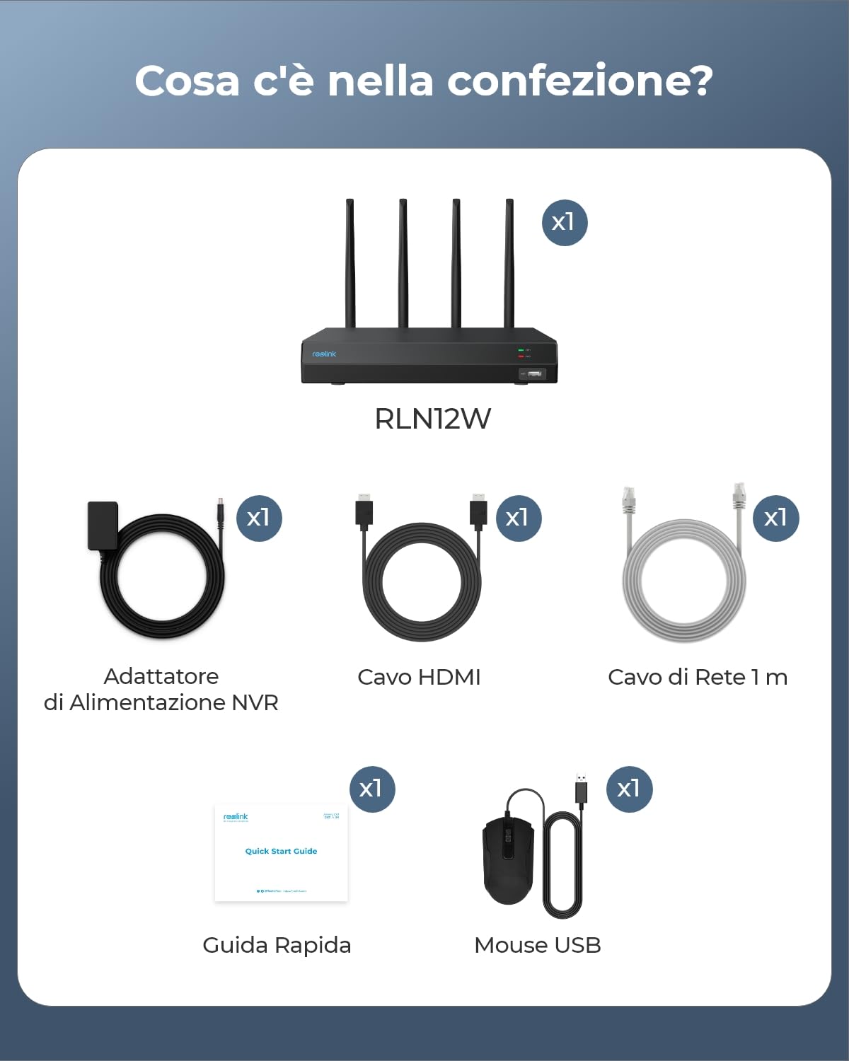 Reolink 4K 12CH NVR, Dual-band Wi-Fi 6, HDD 2TB Integrato, H.265, Supporta le Telecamere Wi-Fi e a batteria (tranne la telecamere 4G), Accesso Locale e Remoto, RLN12W (Ricondizionato)