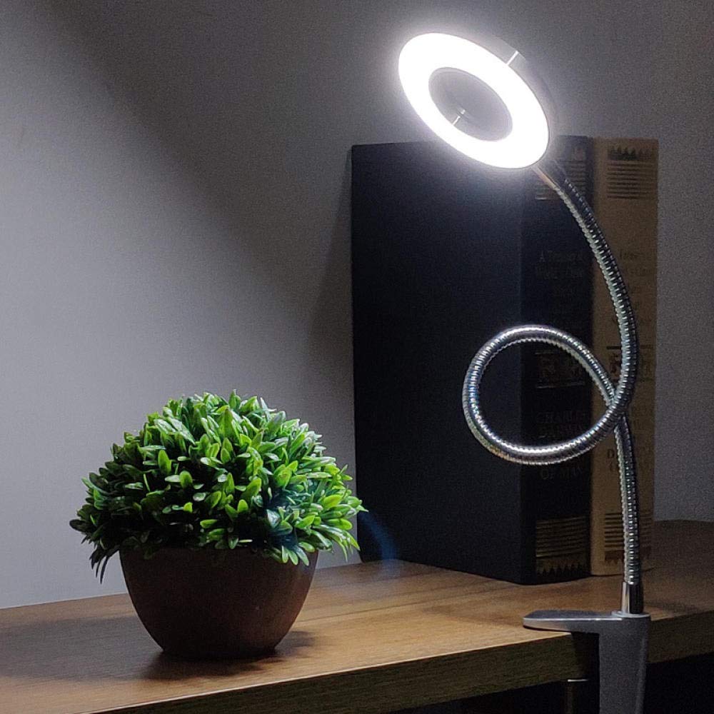 Luci A Clip Lampada Pinza Luce Da Lettura Luce Da Lettura Clip Lampada Da Scrivania In Argento Led, Lampada Luminosa Per La Protezione Degli Occhi, Lampada Dormitorio Del Comodino, Lampada Da Clip Per