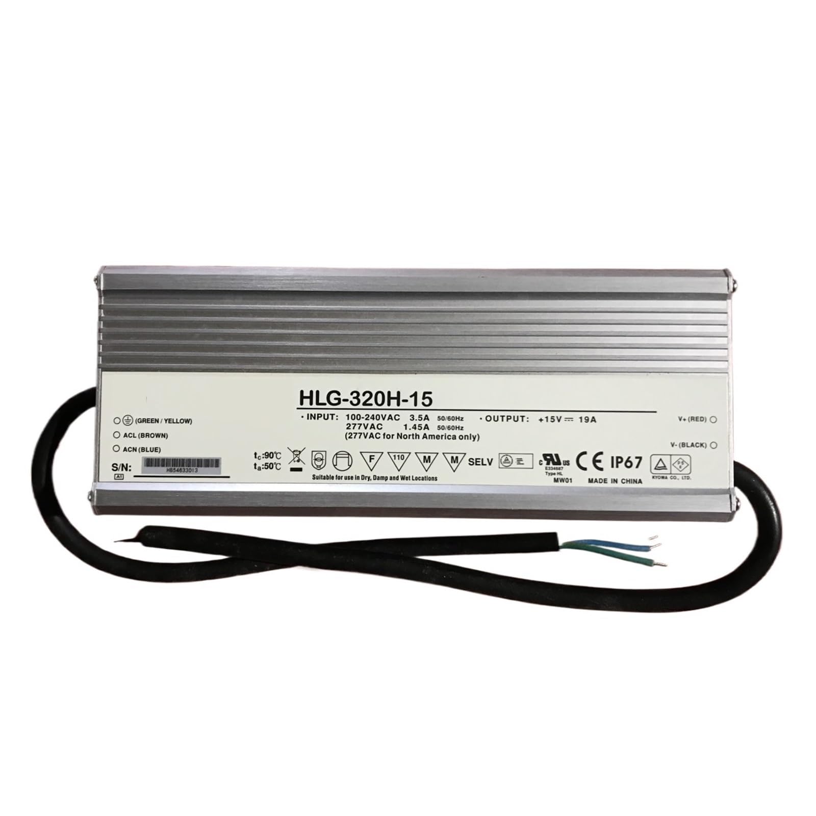 BALYDLUL HLG-320H HLG-320H-12A HLG-320H-24A HLG-320H-36A 320W Constant Voltage + Constant Current LED Driver(HLG-320H-36A)