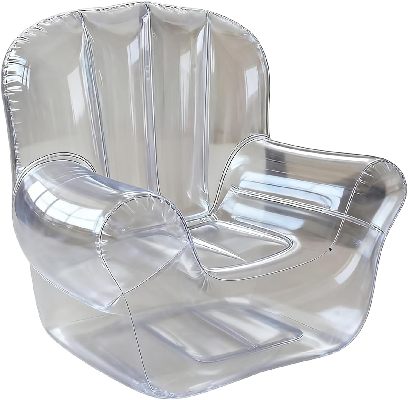 Blow Up Chair for Adults, Inflating Camping Chair Blow Up Sofa, Thickened Couch Transparent Furniture for Lawn, Poolside, Balcony, Bedroom, Living Room