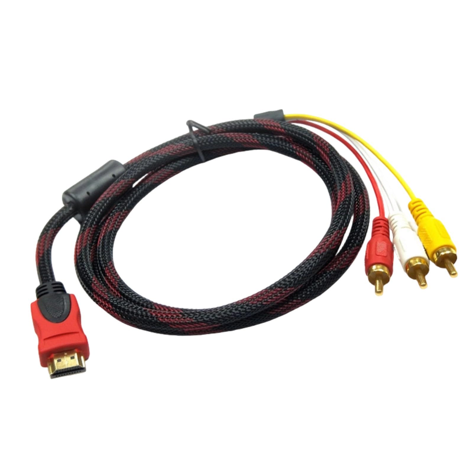 Ljmyy HDTV To 3RCA AVs Cable 1.5M With Gold Plated Connectors For Old TVs DVDs Player And Sound Video Devices