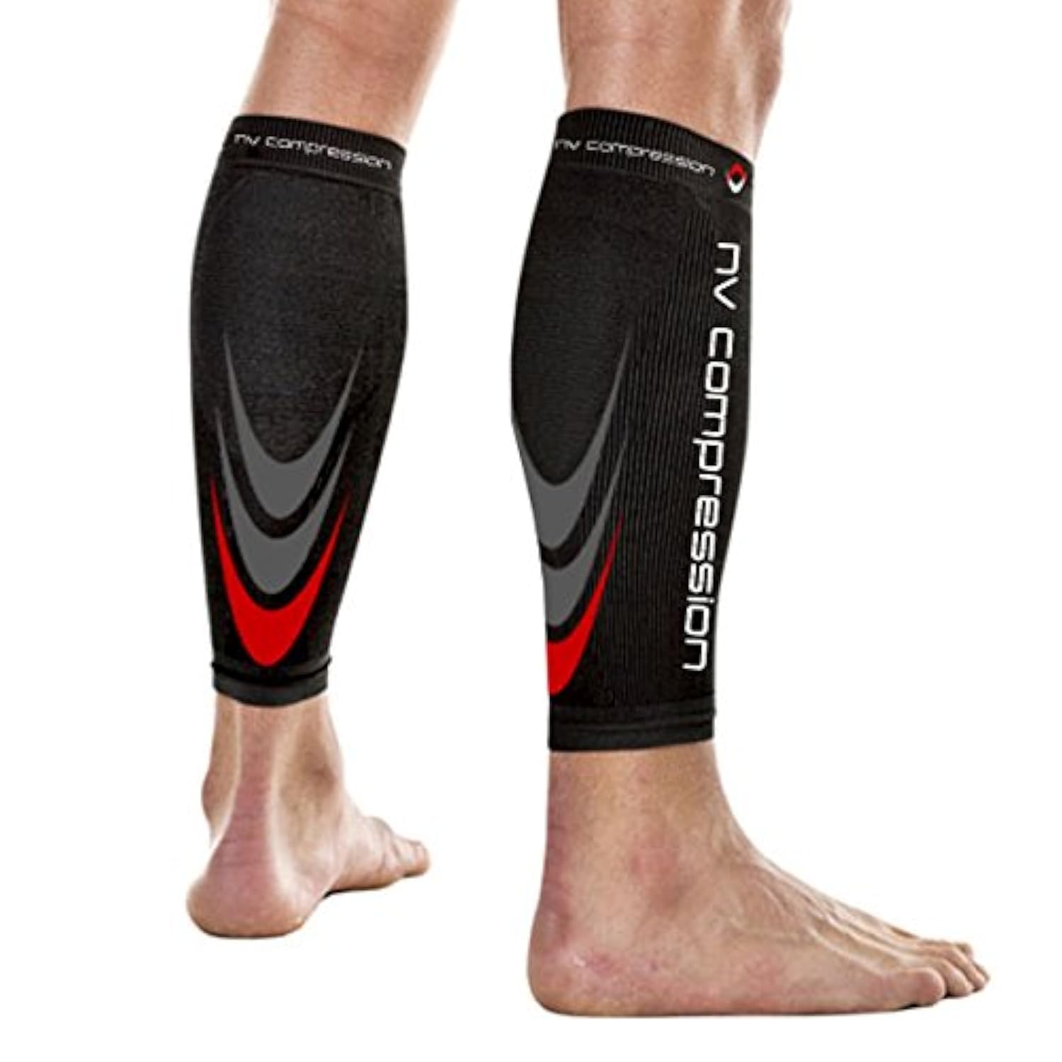 NV Compression365 Calf Guards/Sleeves (PAIR) 20-30mmHg - For Sports Recovery, Shin Splints, Medical, Work, Flight - Running, Cycling, Gym