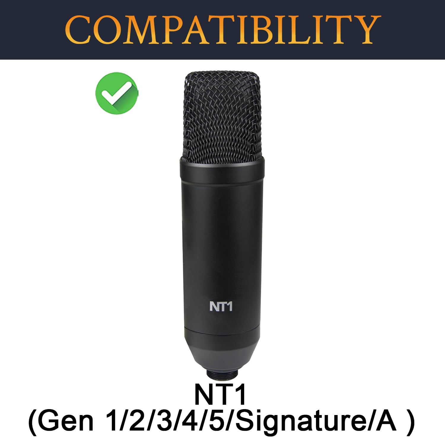 SOULWIT 2 Stück Mikrofon Pop Filter für RØDE(Rode) NT1 Series(Gen 1/2/3/4/5/Signature)/NT1-A, Schutz Mikrofon Schaum Abdecken Windschutz
