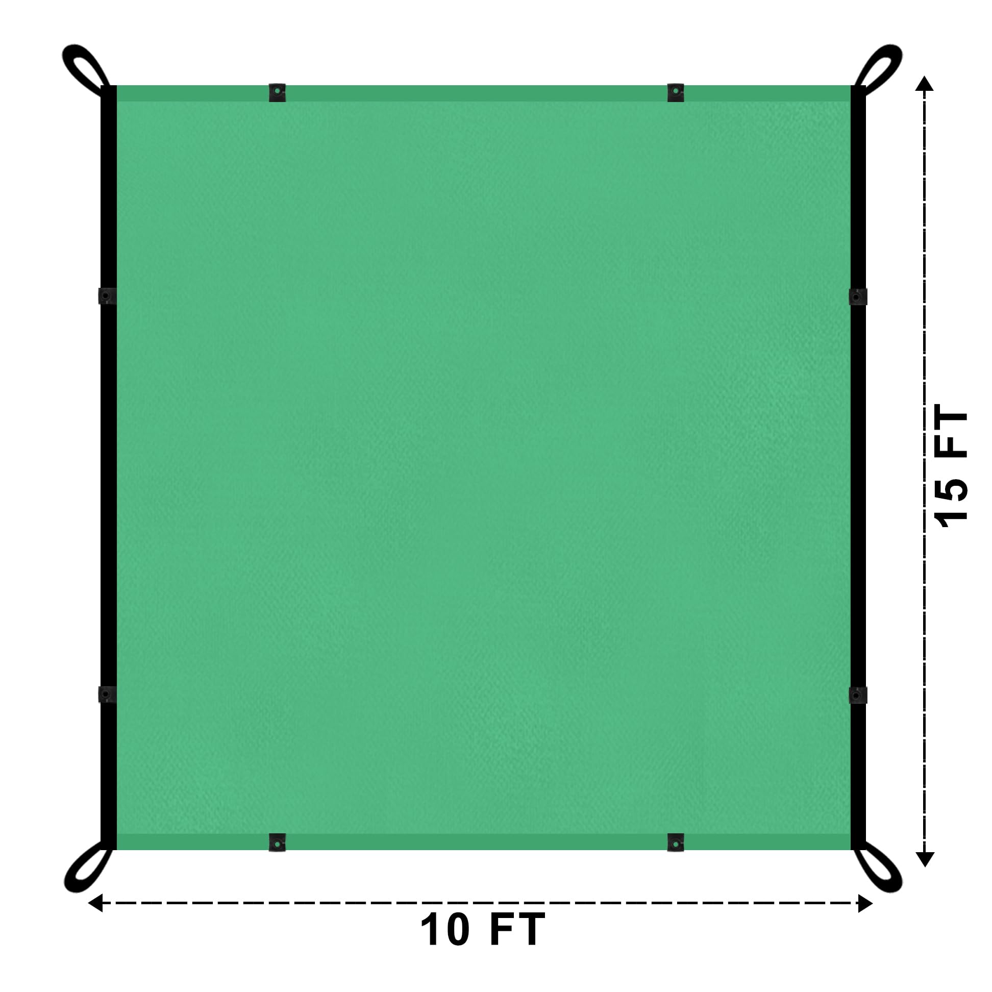 Newtone Multipurpose Shade Net/Green Net - 75% Sunblock (10 ft x 15 ft) | UV Stabilized & Heavy Duty | Ideal for Terrace, Lawn, Balcony & Greenhouse - Green Color
