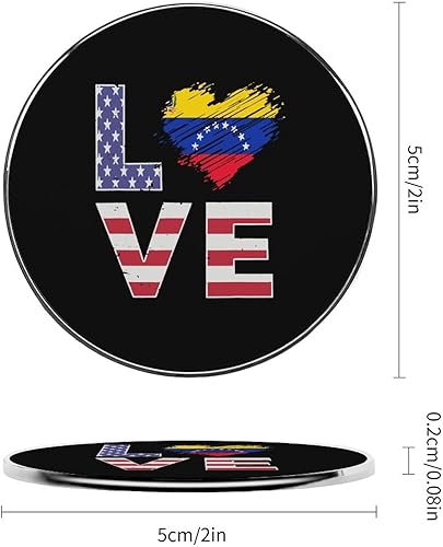 Miniatura 2 de Imanes magnéticos para refrigerador con diseño de bandera de Venezuela de Estados Unidos, con forma de corazón, de aleación, para nevera, decoración