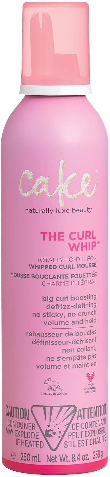 Cake Beauty Curl Whipped Curl Defining & Volumizing Mousse – Aloe Vera & Vitamin E for Flexible Hold - Vegan No Heat Curls Mousse for Wavy & Curly Hair - Sulfate & Cruelty Free Hair Products For Women