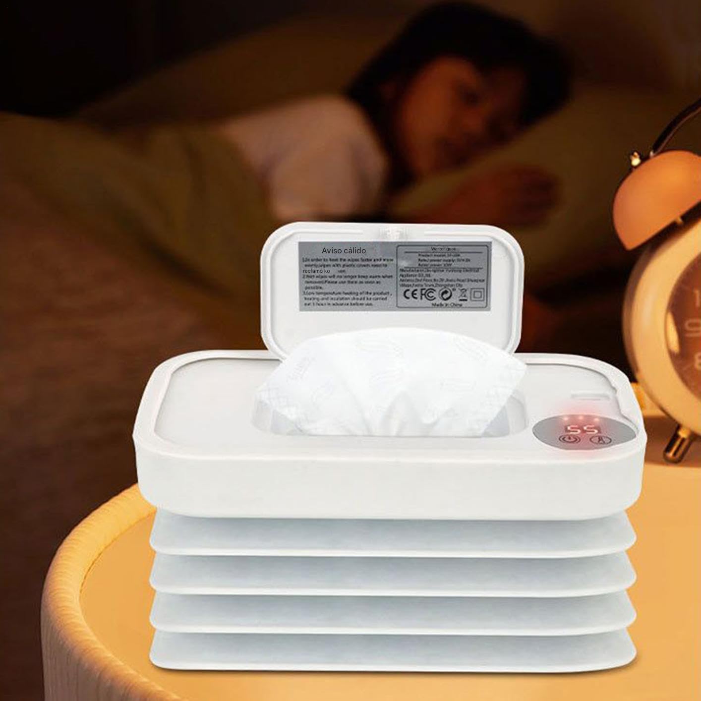 Calentador de Toallitas Húmedas para Bebé,Dispensador Portátil Para Viajes Con Calentador De Toallitas Sin Cables - Suministros Para Bebé Con 3 Modos Para Viajes Por Carretera De