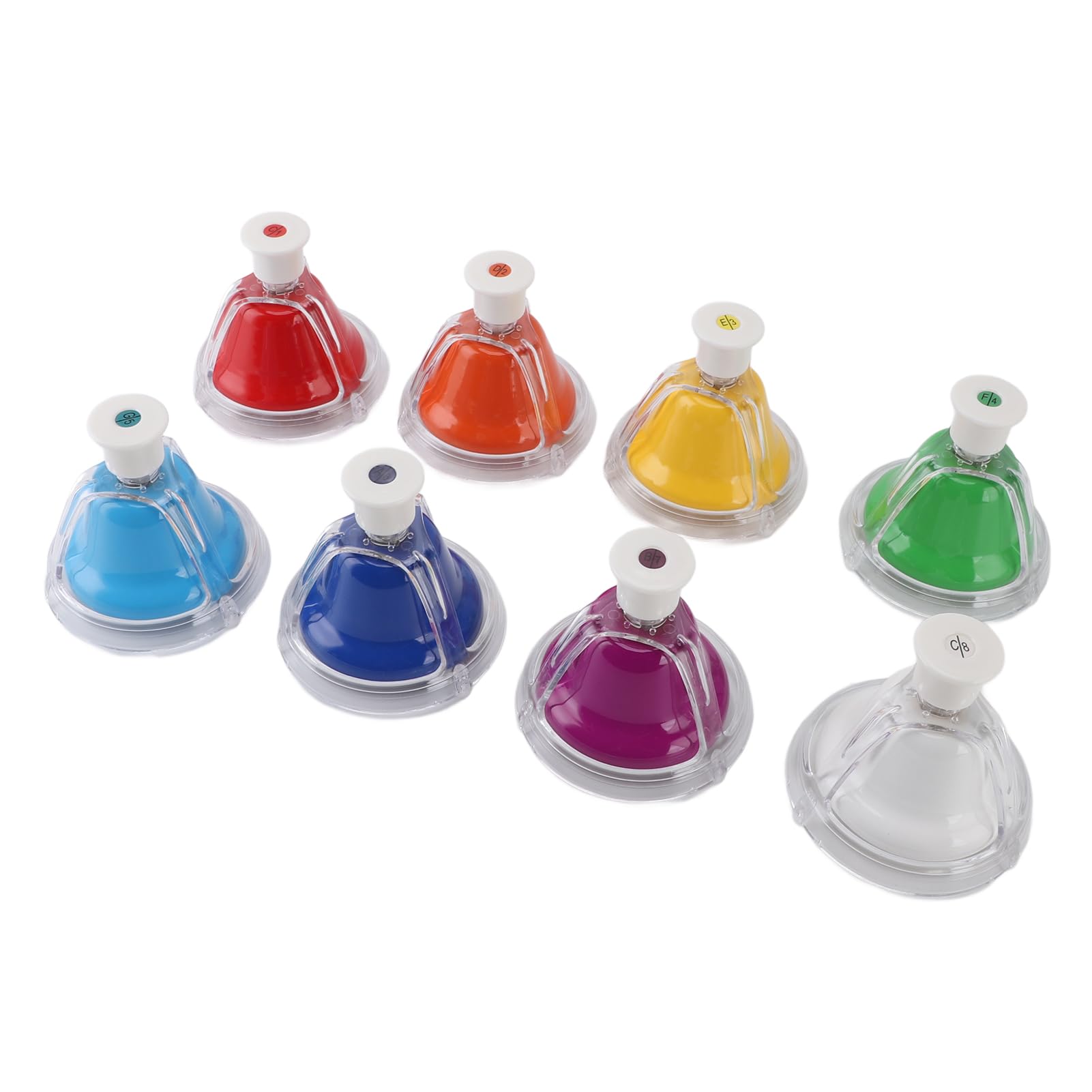 8 Campanelli da Scrivania in Metallo Colorato per L'apprendimento della Musica per Principianti, Strumenti in ABS Durevoli