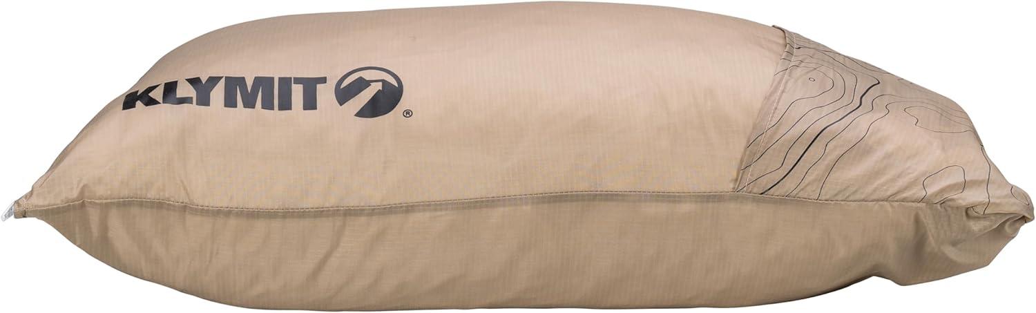 KLYMIT Drift Camping Pillow | Lightweight, Travel Head Rest for Sleep Filled with Shredded Memory Foam, Reversible Outer Cover for Extended Use, Regular Size — Tan - Image 3