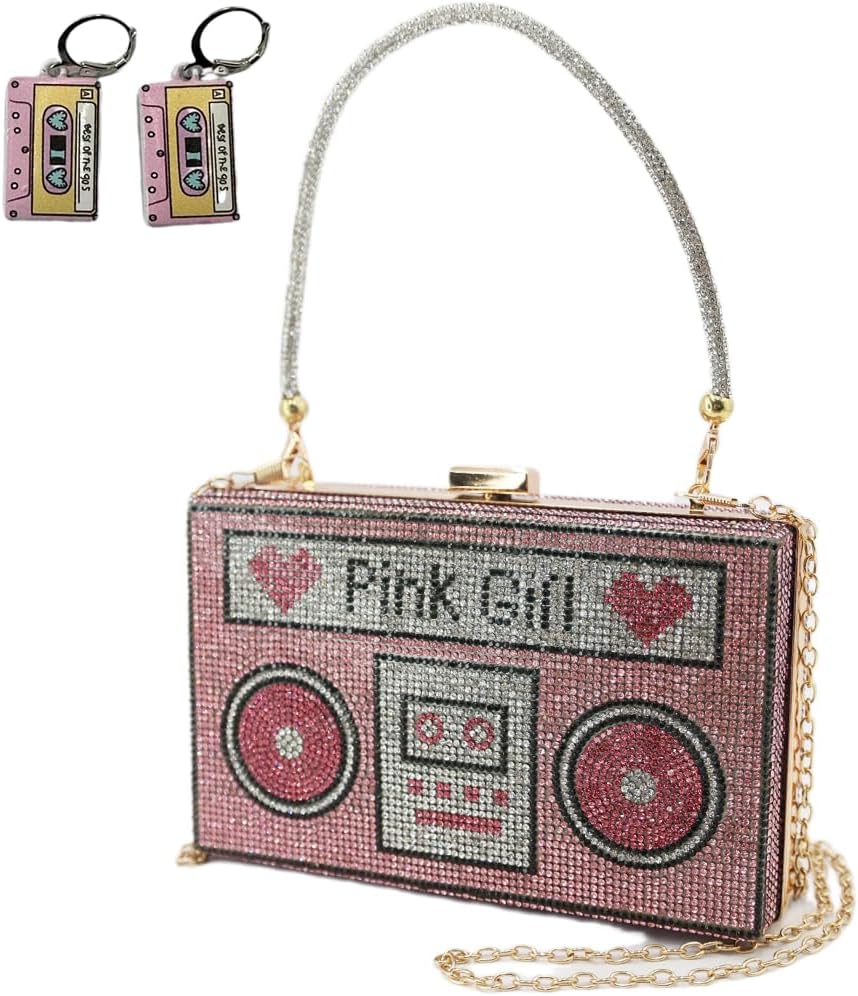 pearl&she Diamond Women Evening Handbags Purse Minaudiere Clutch Bag,Stack of Cash Dollars Crystal Clutch Purses - Image 3