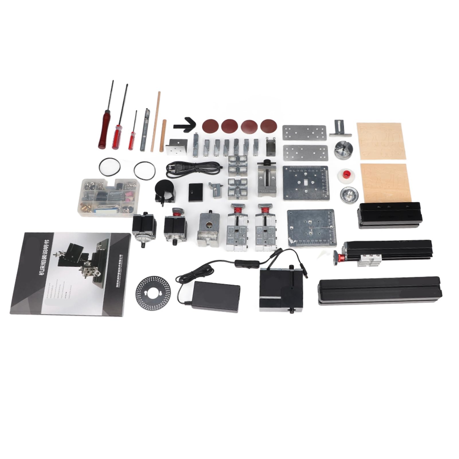 With 8 in 1 Lathe Set, Mechanical Accessory for Industrial Supplies, High Power Bow Type Arm, Ideal for Aeromodelling and Carpentry