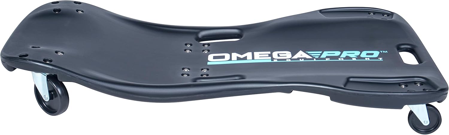Omega Pro Mechanic Plastic Creeper - 42 inches 350 lbs Capacity, Durable and Comfortable Automotive Work Creeper