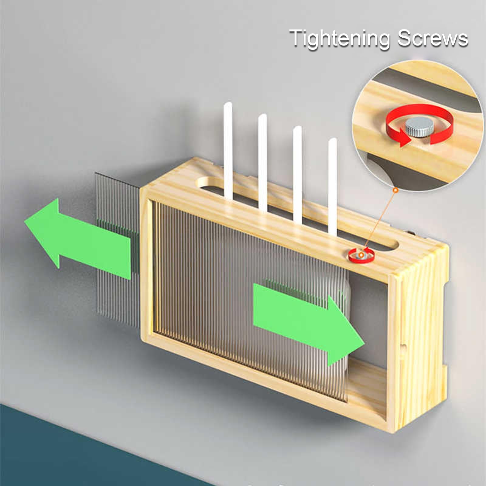 Support mural en bois massif pour routeur WiFi avec panneau de porte en acrylique – Porte coulissante – Boîte de gestion des câbles pour la maison (noir, 36,9 x 10 x 20 cm)