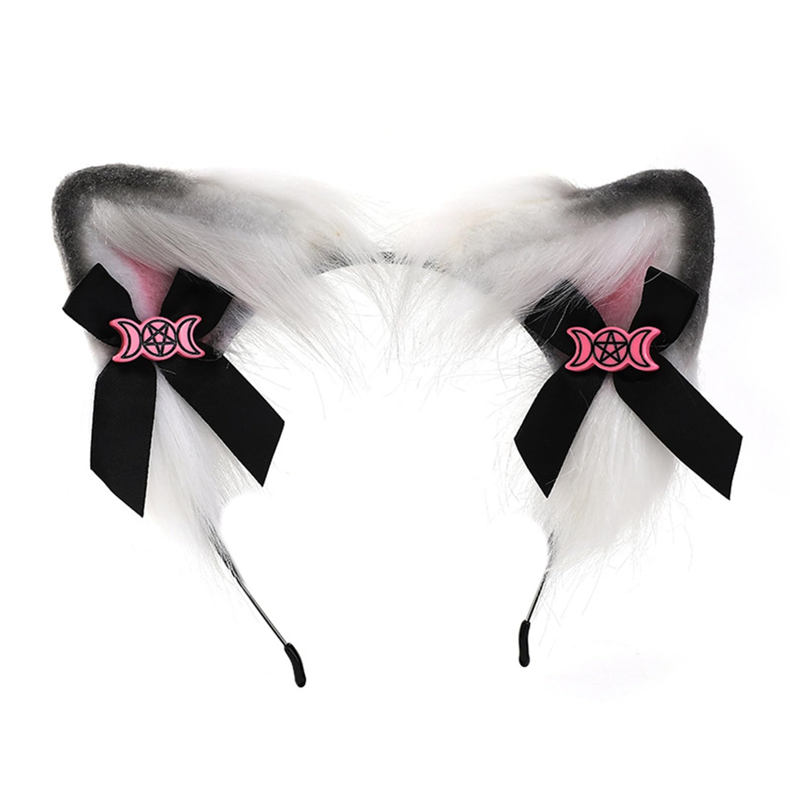 GenericOushengsi Punk Style Anime Hairhoop Plush Cat Ears Headband Cosplay Costume Halloween Party Headdress Women Anime Expo Headwear Plush