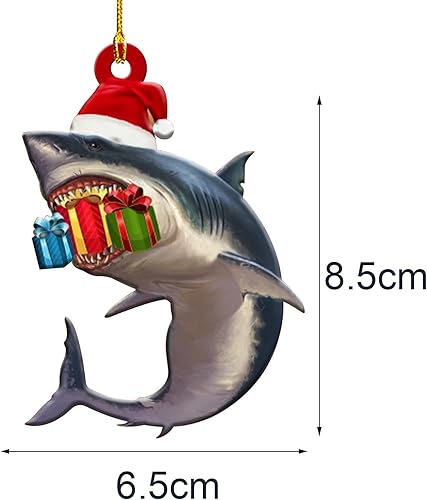 Miniatura 2 de Yowein tréboles para árboles colgante de Navidad decoración de árbol de madera atmósfera hogar tiburones adorno de estrella de cristal 2-B talla