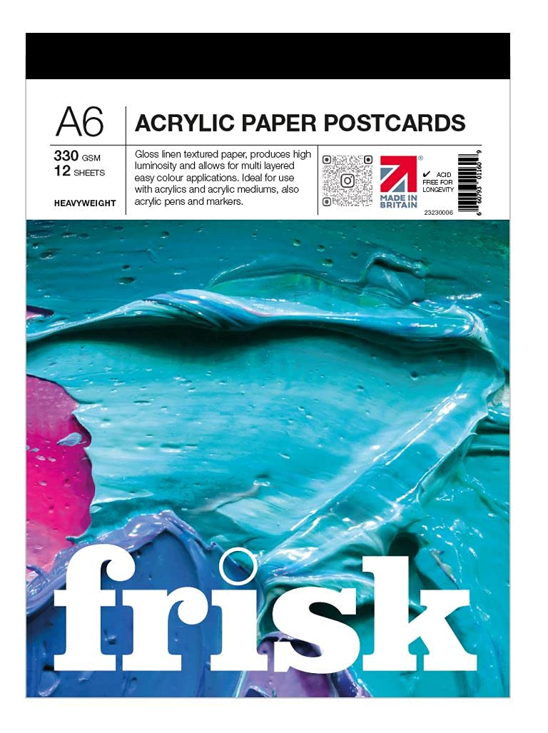 Frisk Acrylic Paper Postcards 330gsm 12sheets A6, White