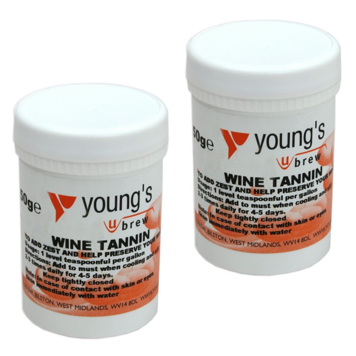 2x Wine Tannin 50g Youngs - Home brew Beer & Wine Making Chemicals