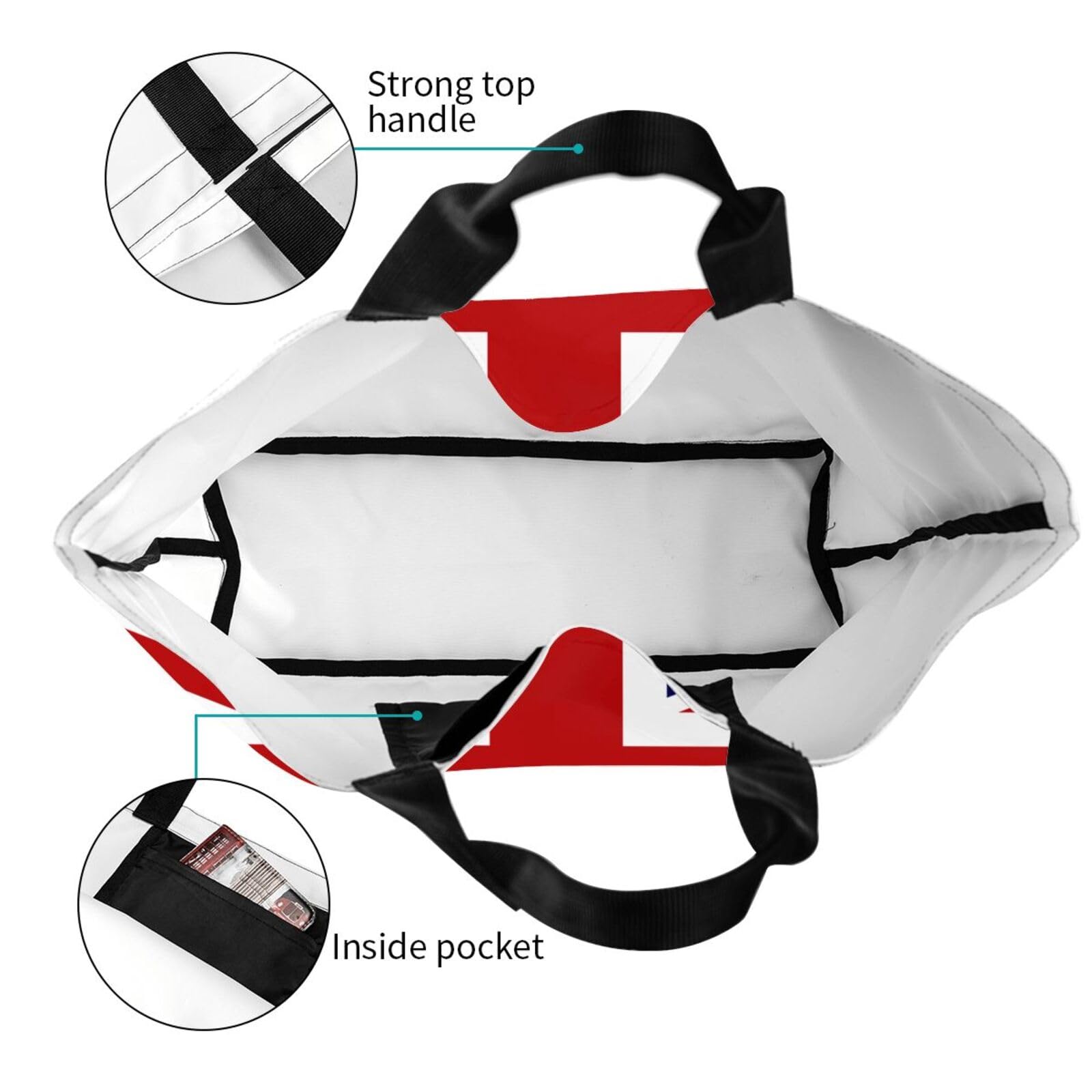 ASYG Cute Flag Tote Bag for Women and Men Reusable Shoulder Bags for Gym, Shopping, Beach,Travel