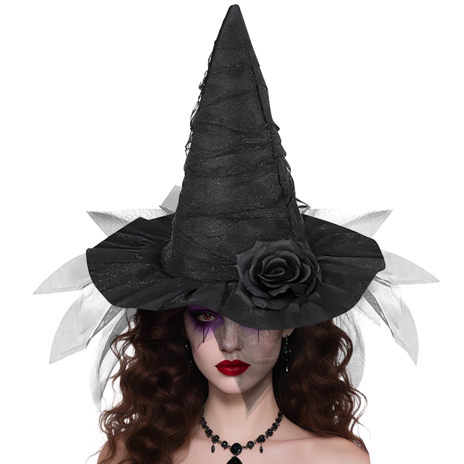XiLayNeen Hexenhut Damen Halloween Zauberer Hut deko Kostüm