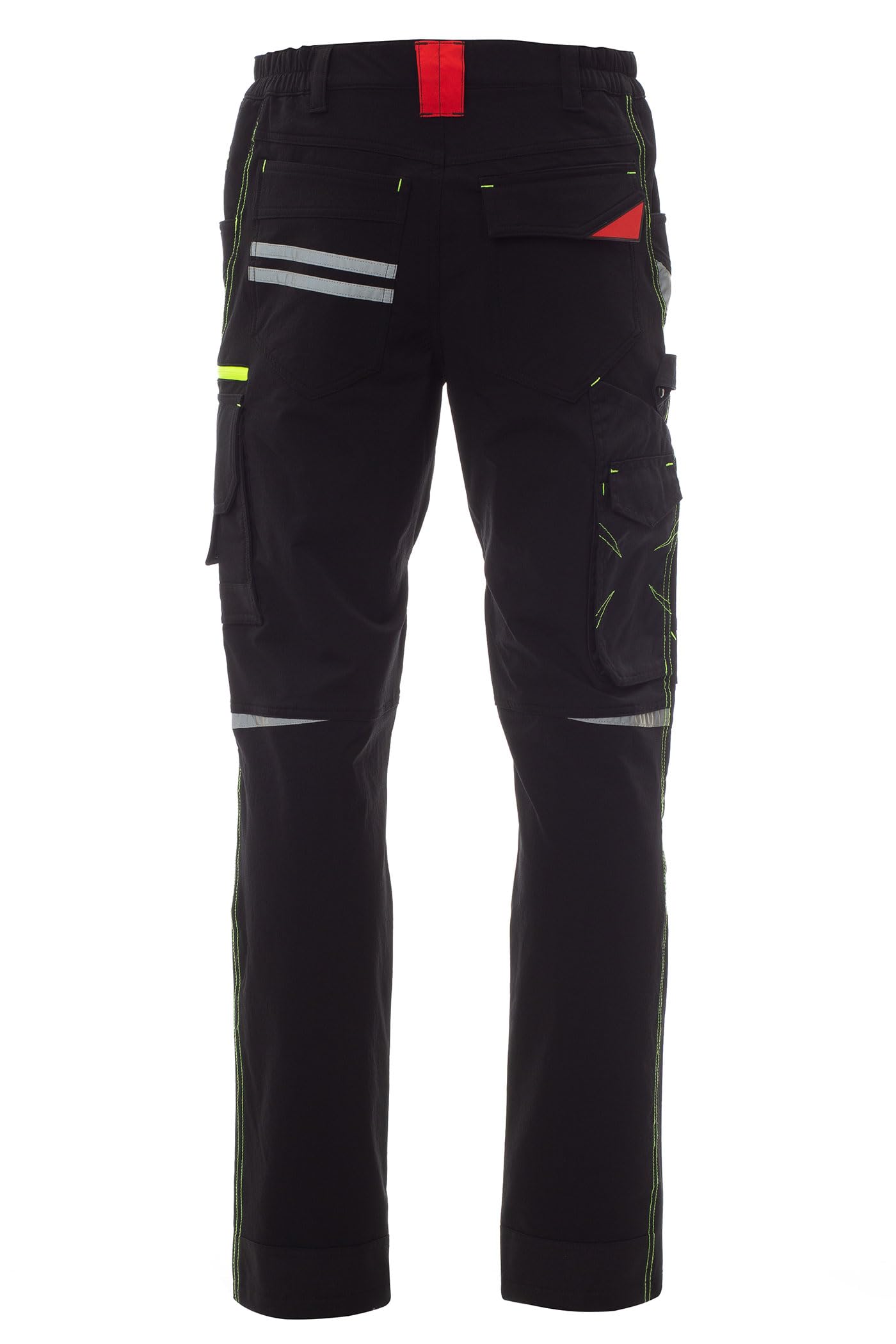 Herren Stretch Arbeitshose mit Kniepolstertaschen - 4-Wege-Stretch - robuste Bundhose mit verstärkten Kontrastnähten, vielen Taschen, atmungsaktiv, Regular Fit Größen 42-64 Handwerk Werkstatt