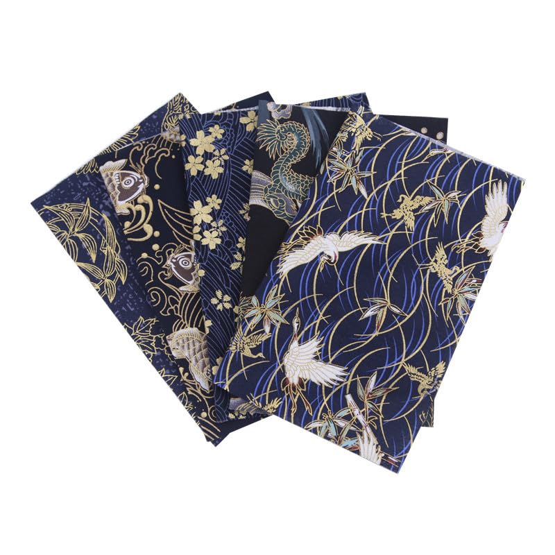 CraftsFabrics 5pcs Japanese Fat Quarters (Col 3), Col-03