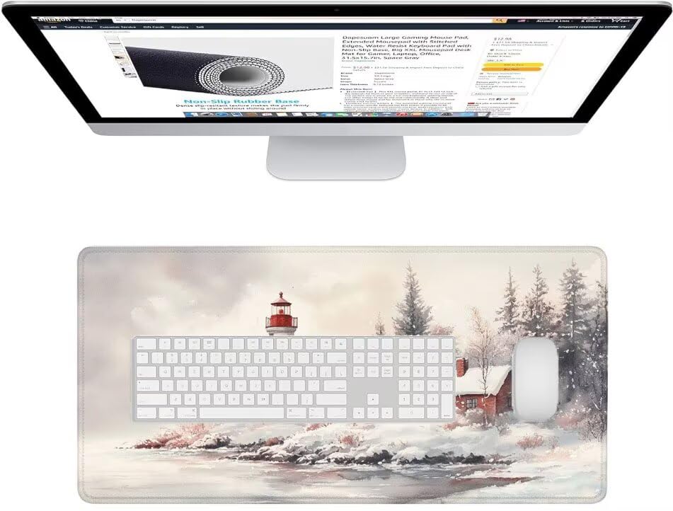 Tapis souris XXL imperméable avec bords cousus pour précision PC - 3