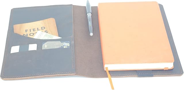 JJNUSA Refillable Gift Handmade Leather Notebook for Writing Vintage Leather Travel Journal Cover for Rocketbook Moleskin Leuchtturm 1917 Medium A5 Notebook Cover for Jottbook