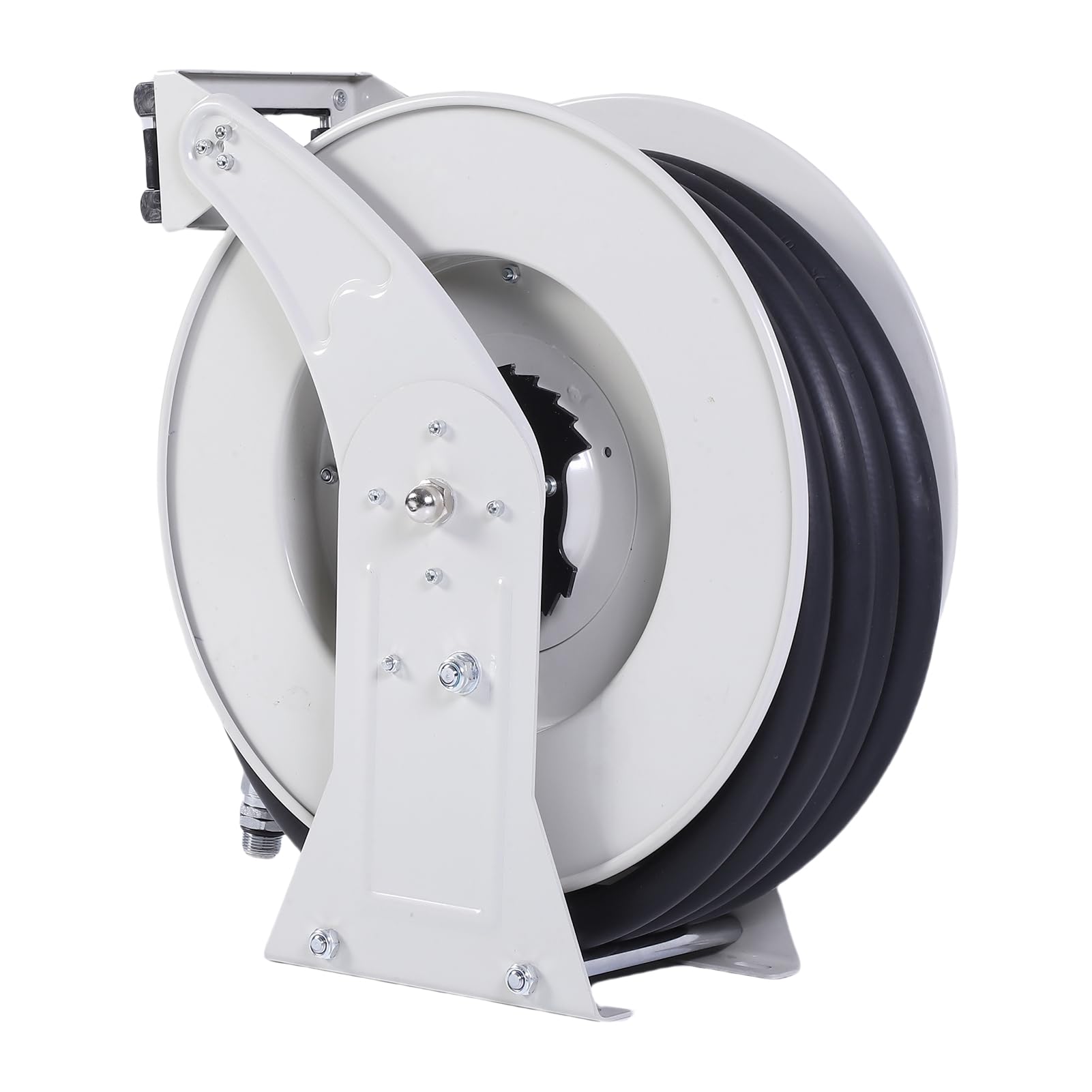 Carrete de Manguera de, Carrete Dispensador de Retráctil Automático de 3/4 Pulgadas X 32,81 Pies 300 PSI con Manguera Industrial, Ideal para Aviones, Barcos, Vehículos y Estaciones de