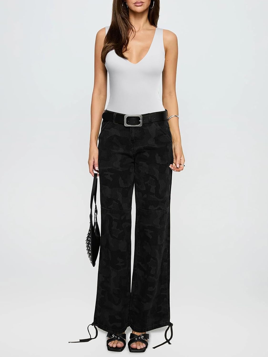 REORIA Butsmooth® Women’s Trendy Sexy Plunge Deep V Neck Sleeveless V Backless Going Out Tank Bodysuits Tops - Image 5