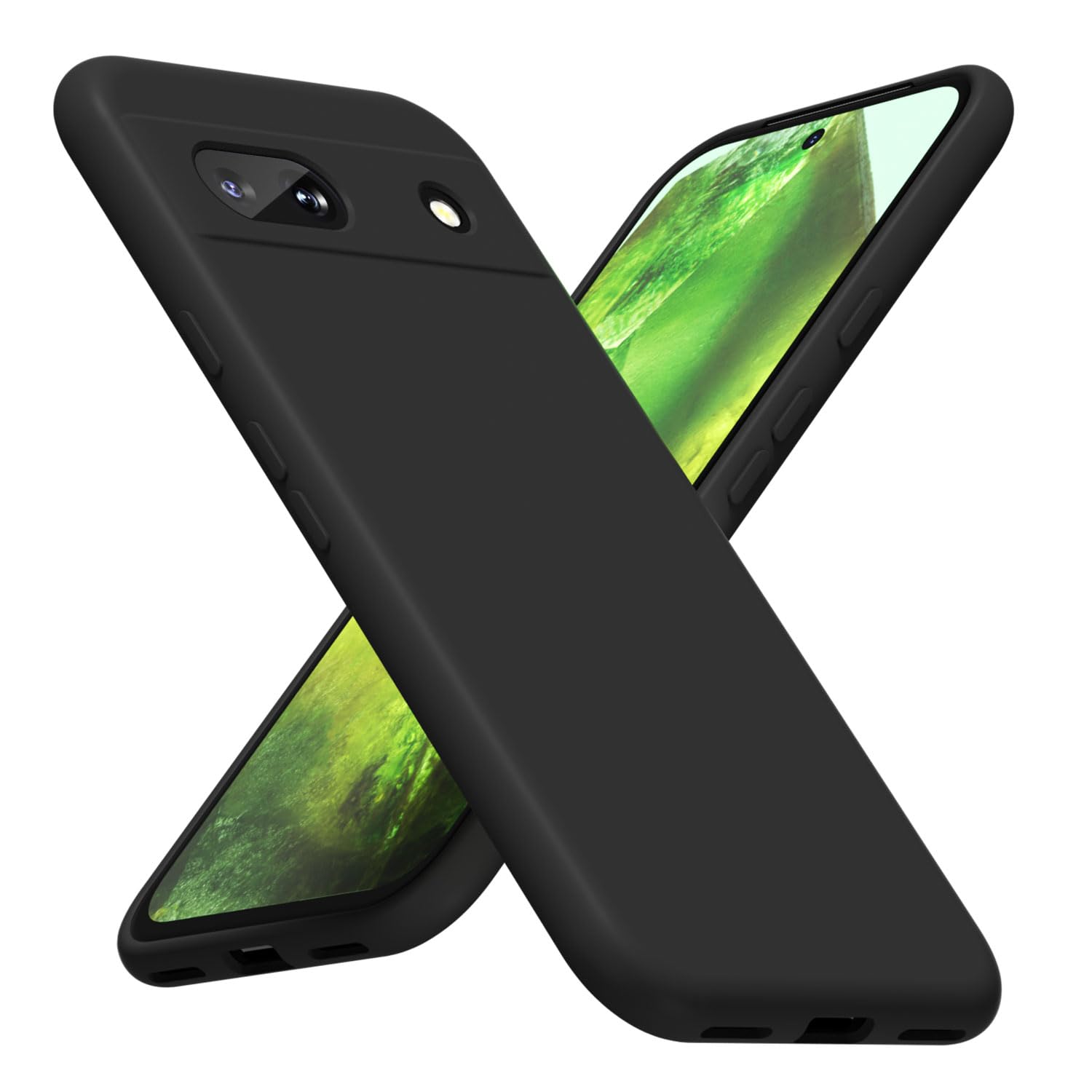 LoeoeL for Google Pixel 8A Phone Case Silicone, Minimalist Ultra Thin Slim Soft Rubber Gel Solid Color Matte TPU Cute Case for Women Men, Girly Plain