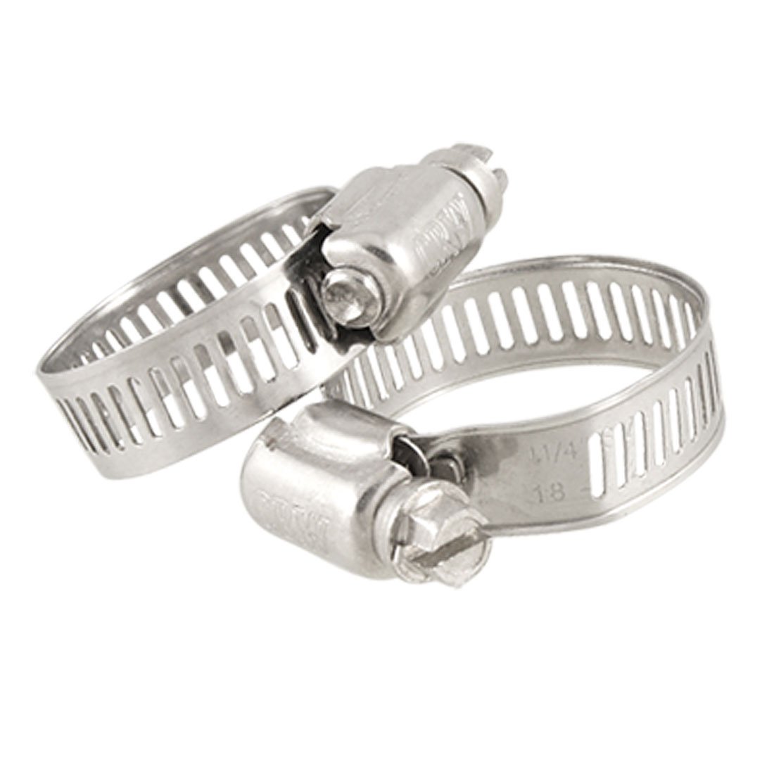 Aexit Adjustable 18-32mm Clamps Stainless Steel Band Hose Clamp Fastener Hand-Screw Clamps 2 Pcs