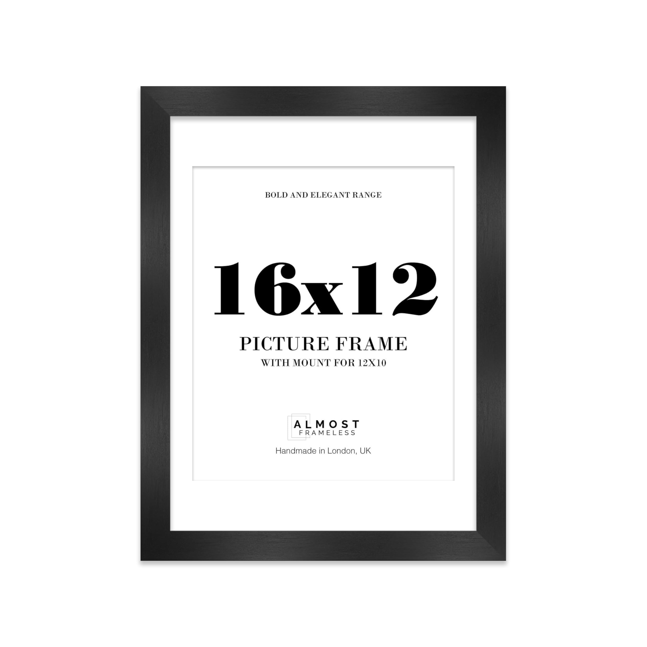 16x12 Black Frame With Mount for 12x10 Pictures 28mm Edge Portrait and Landscape Display with Wall Hooks, 1 Pack โ image 1