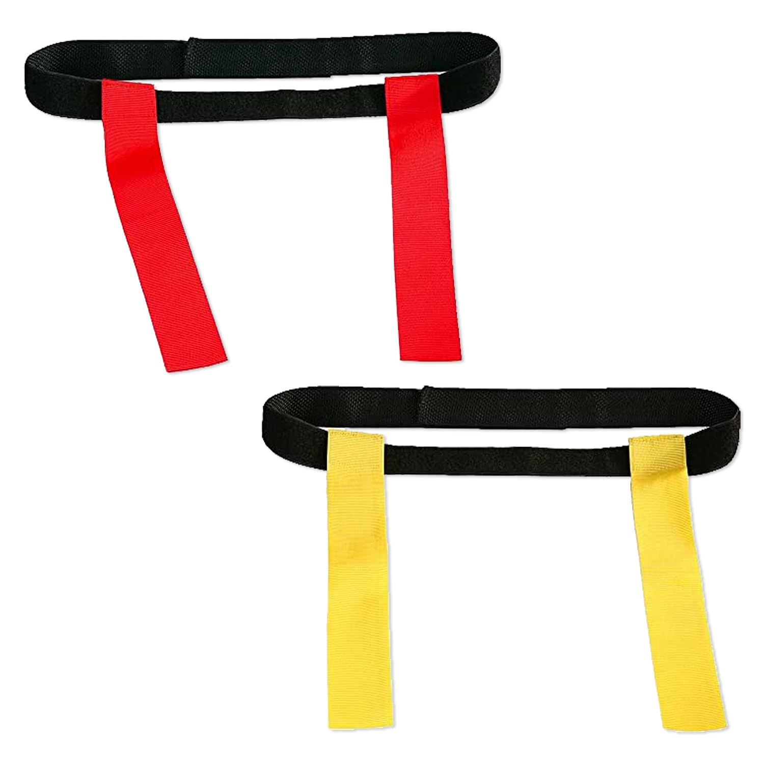 Sport-Thieme Flag Football Set | 5 Gürtel mit 10 Flaggen für Flagfootball | In Rot oder Blau Klettverschluss | Länge: 110 cm | Markenqualität