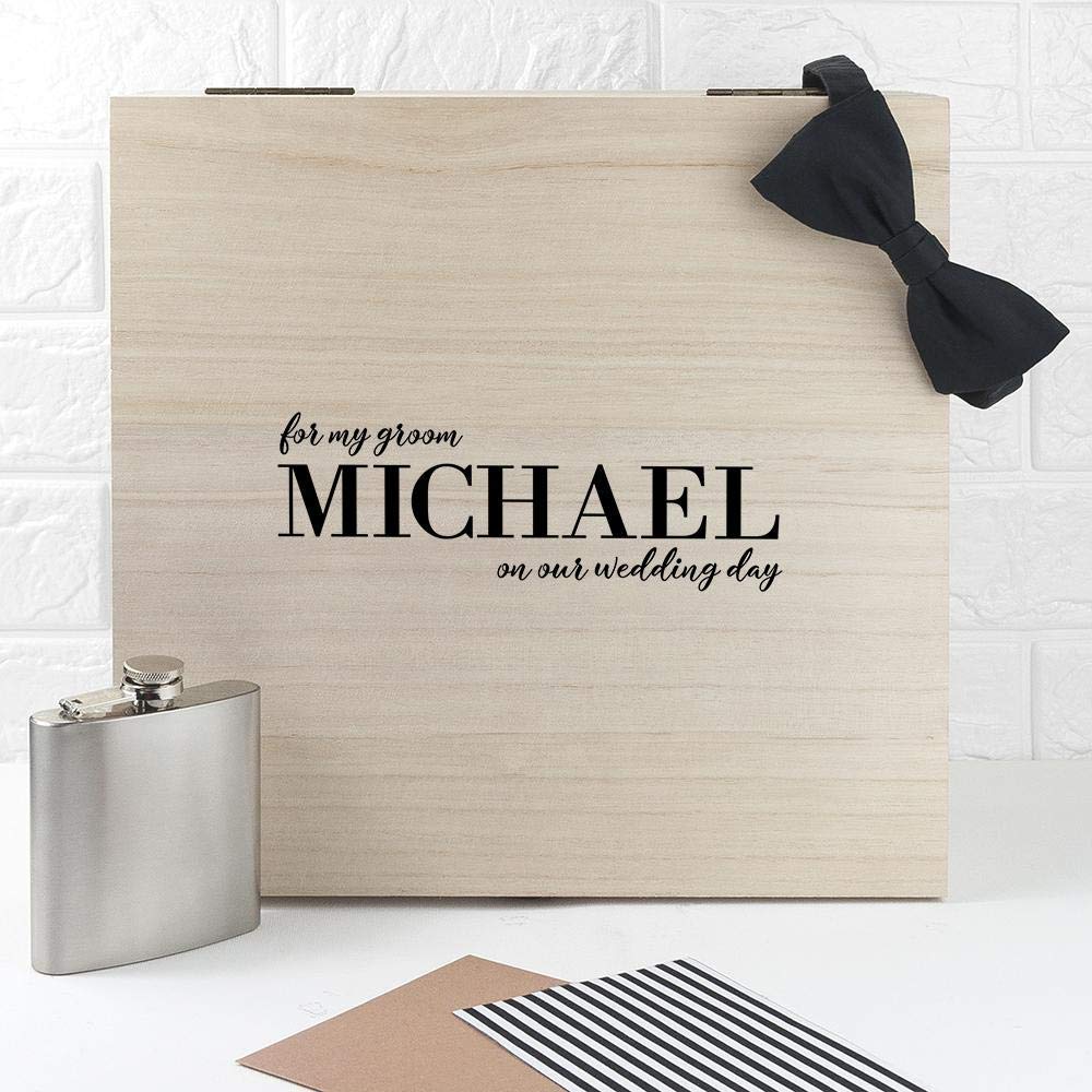 Personalised For My Groom on Our Wedding Day Box - Large 29cm x 29cm - Keepsake Box - Memory Box - Wedding Gift for Groom - Fill With Something Special For Him