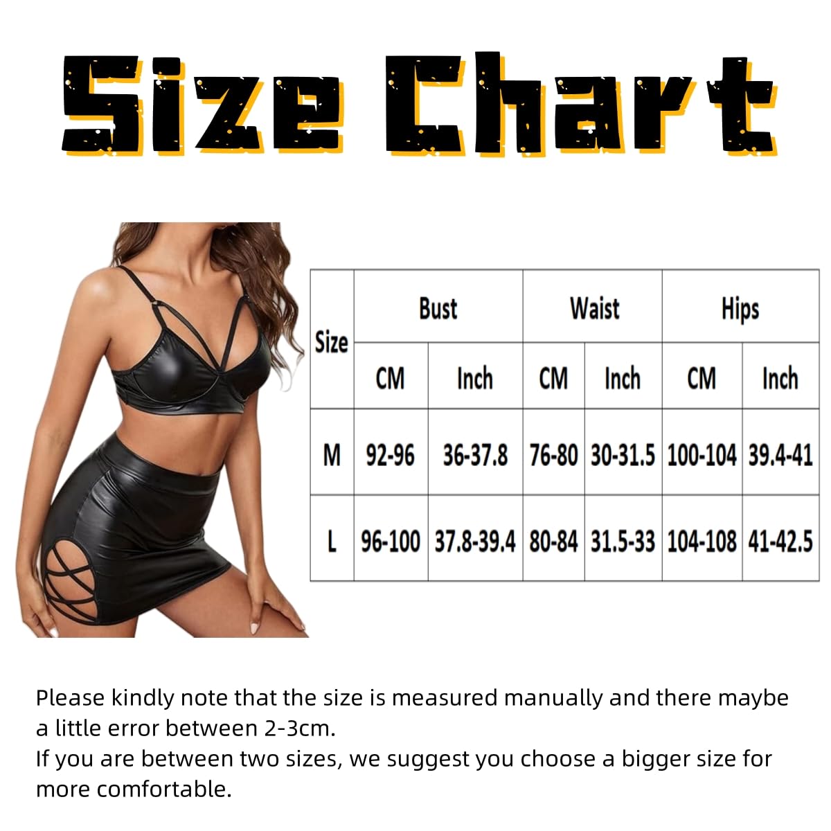 Jupes en cuir pour femmes avec haut, ensembles de lingerie en similicuir pour tenues club, mini-jupe noire bretelles croisées, tenue de rave métallique, vêtements nuit en cuir verni bretelles croisée
