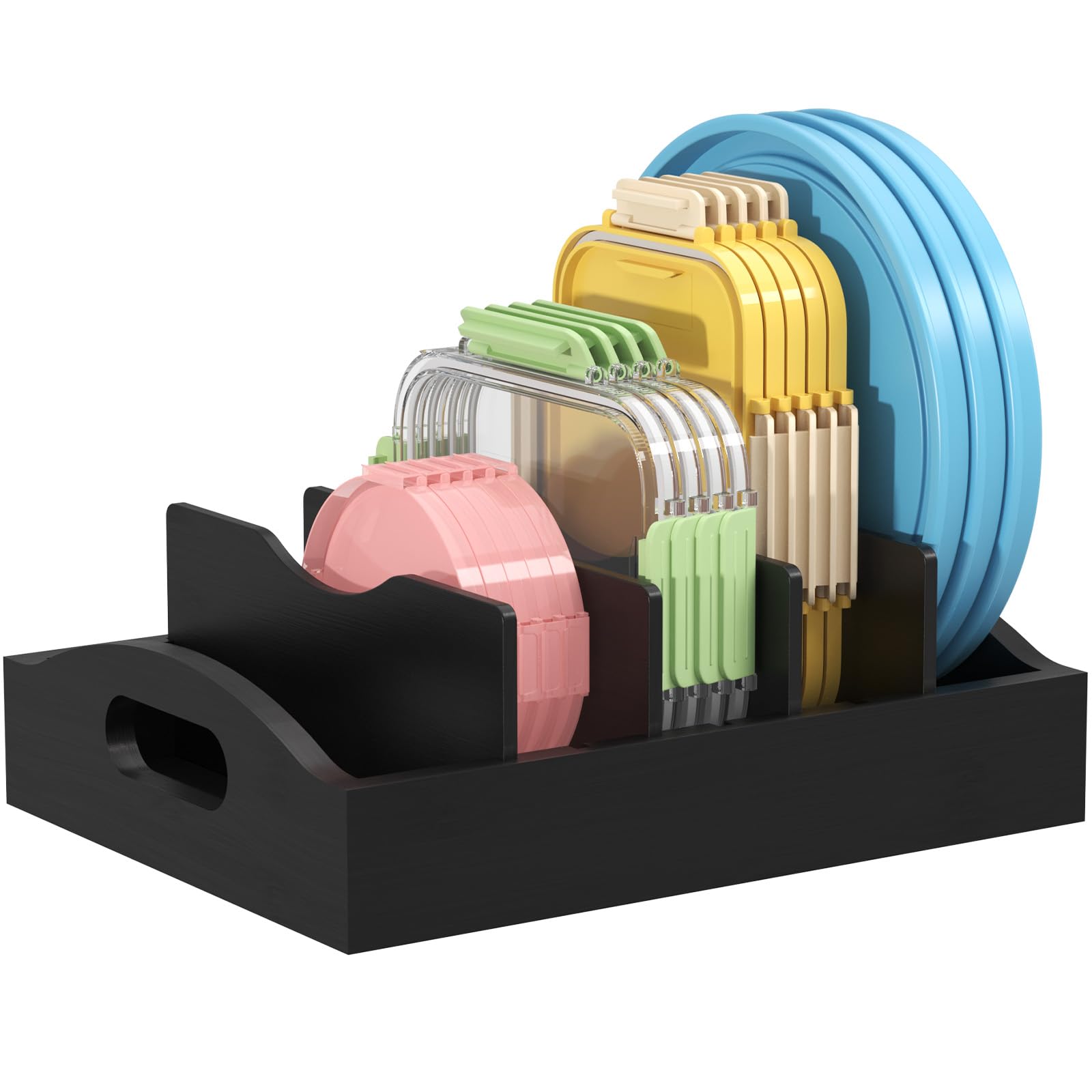 Lifewit Deckelorganizer aus Bambus für den Schrank, Verstellbarer Deckelhalter für Vorratsbehälter sowie Topf- und Pfannendeckel, Küchenorganisation für Zuhause