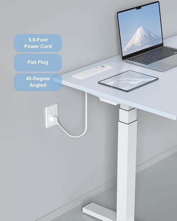 Recessed Power Strip with Retractable USB C Cable,2 PD 65W USB C Fast Charging,Flush Mount Countertop Drawer Outlet, Furniture Hidden Outlet for Side Table,End Table,3 Outlets (White, 6FT-65W)
