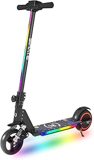 Elektroroller für Kinder von 6-14 Jahren, Faltbarer E-Scooter mit 130W Motor, max. Geschwindigkeit 14 km/h, Reichweite 5-8 km, doppelte Stoßdämpfer, doppeltes Sicherheitsbremssystem