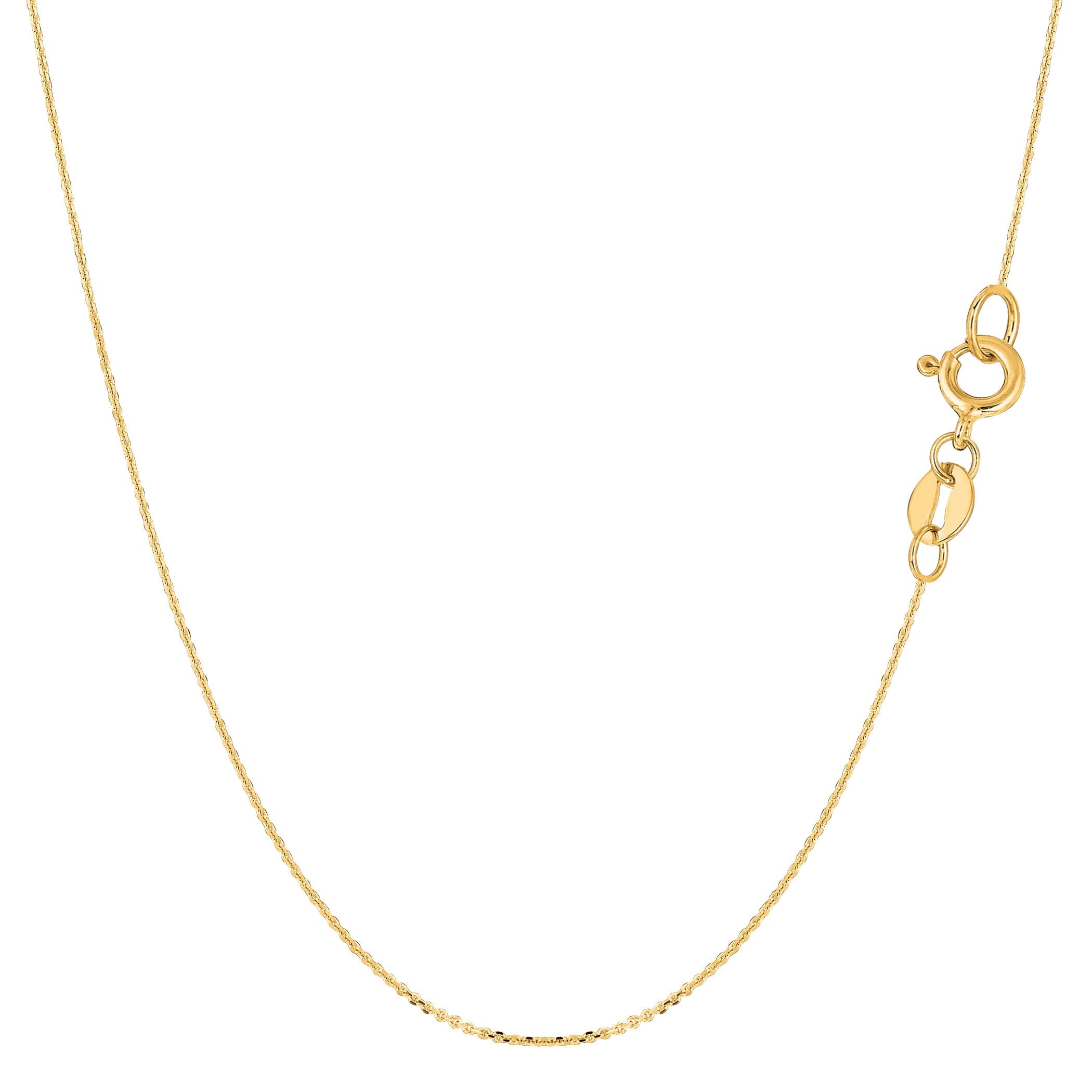 Jewelry Affairs 14k Yellow Gold Cable Link Chain Necklace, 0.6mm