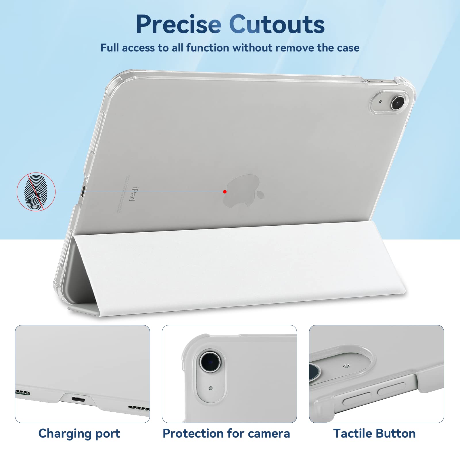 Coque IPad 11" 2025 & 10,9" 2022 Avec Porte-Stylet – Protection Mince, TPU Translucide, Support Intégré, Jaune - 12