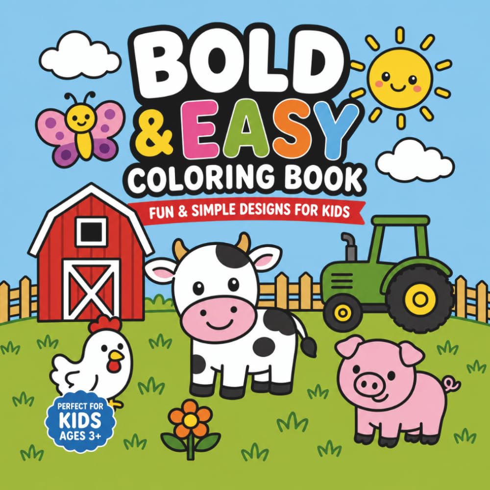 BOLD&EASY Farm Coloring Book