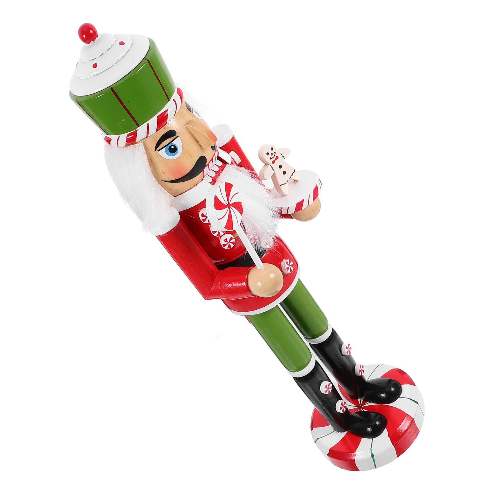 Casse-Noisette en bois rouge et vert 38 cm pour decoration festive Noël