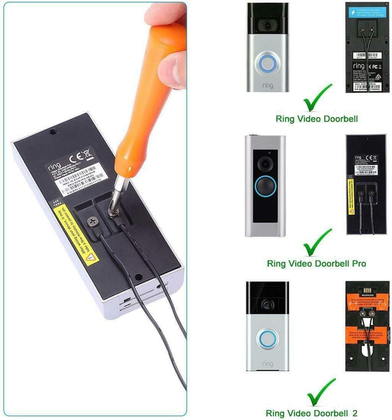 Doorbell Camera Ring Doorbell Ac Power Wiring Diagram Ring Doorbell  Transformer 16-24VAC Power Adapter