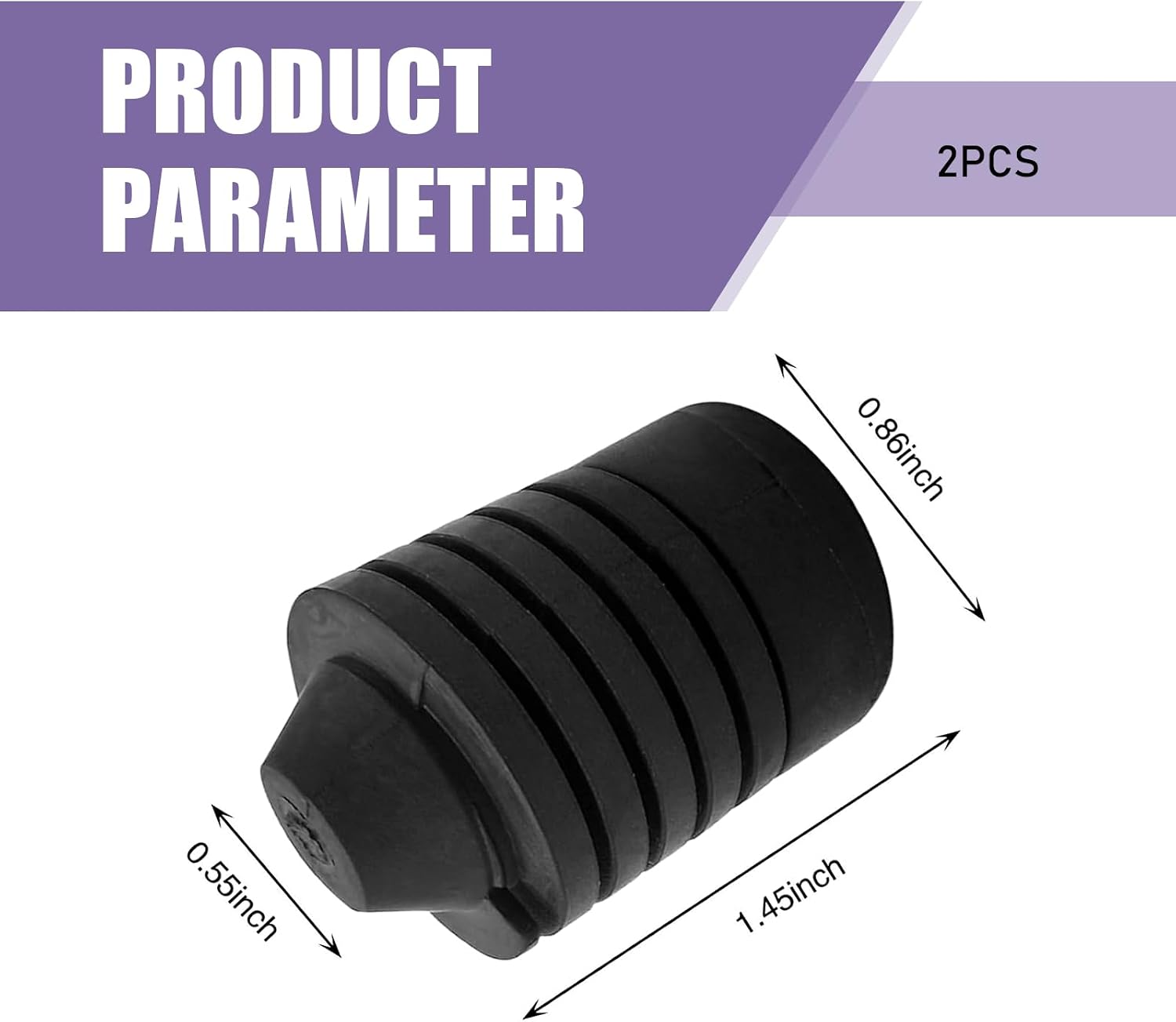 2 PCS Car Bumper Damping Rubber Pad, Hood Stop Bumper Buffer Rubber Block, OEM 90541-15019 Modification Accessories, Compatible with GAC Highlander Tundra Runner (Black)