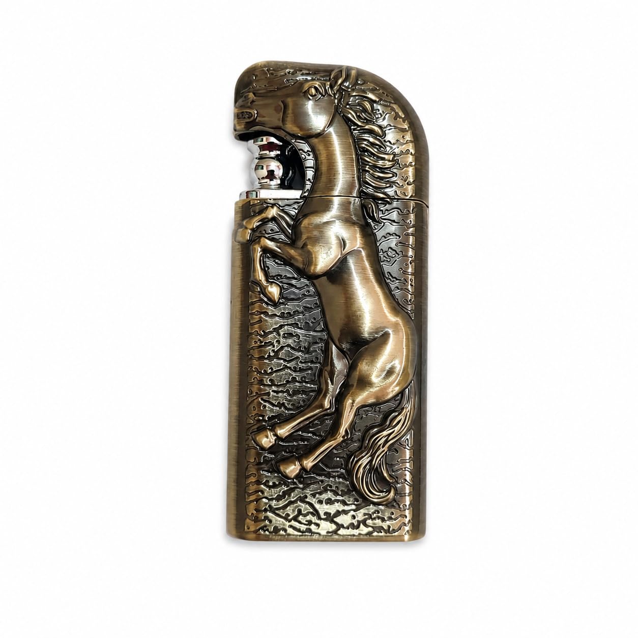 Jpack Horse Design Metal Golden Butane Lighter | Refillable Cigarette Lighter for Men | Vintage Matchstick Style Pocket Lighter-image-43