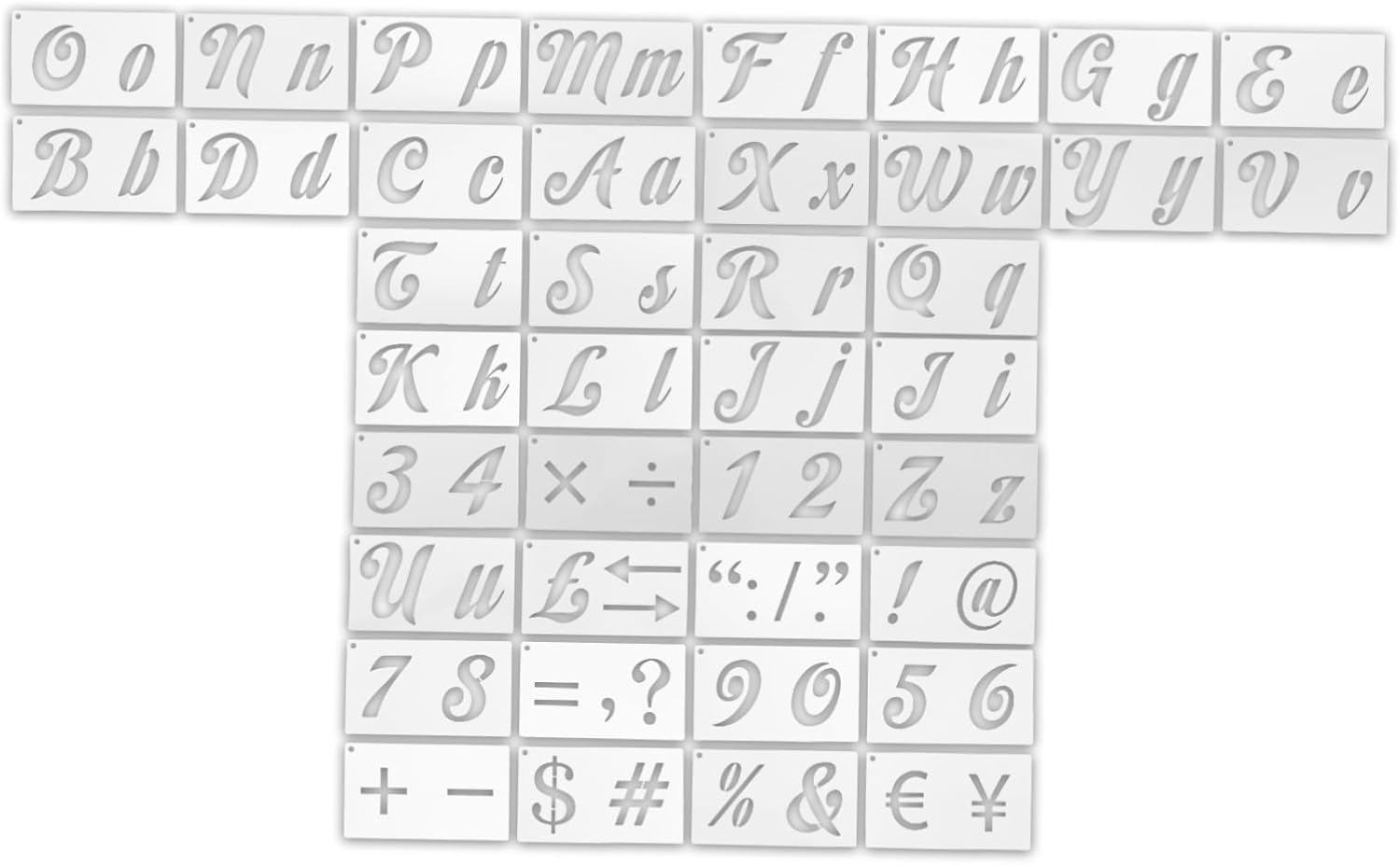 1set Reusable Alphabet Stencil Letter Number Symbol Template for Crafting Wall Art Projects Smooth for Easy Cleaning and Reapplication